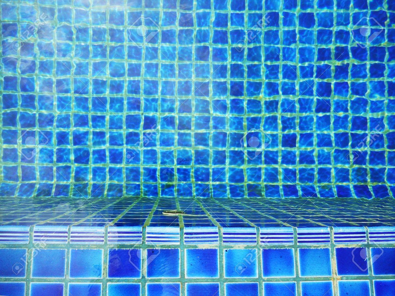 Swimming Pool Tiles, Hand-made Blue Ceramic Tiles In An Outdoor Swimming- pool Stock Photo, Picture And Royalty Free Image. Image 15075390.